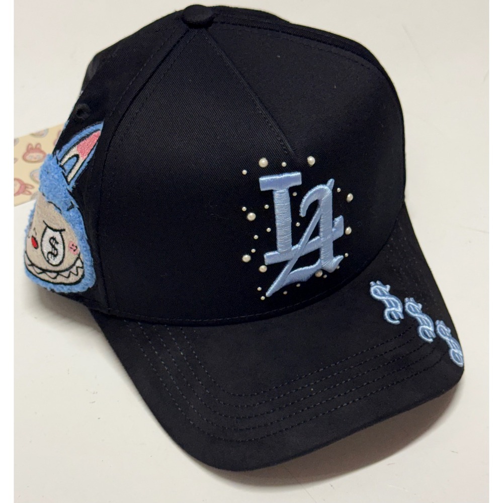 CashedOut Hats LA Snapback Cap Black‎ Labubu Character Patch Satin Lined NEW